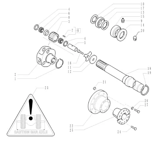 87396411 - Шестерня 27Т редуктора планетарн. моста задн. TMT7050/MXMPm195 до 07г.в.